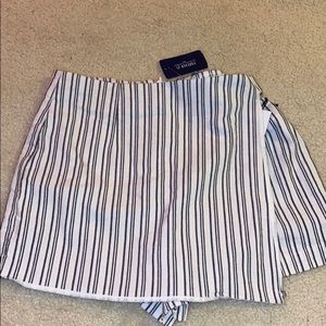 white striped skort